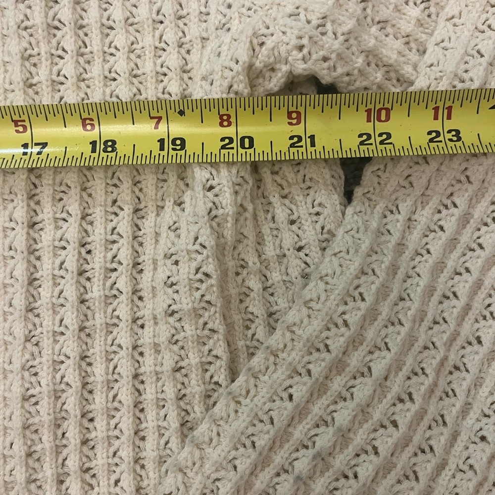 Lucky Brand Cream Cardigan with Navy Trim - Picture 4 of 8